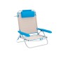 Marbueno Cadeira Dobrável 5 Posições Alumínio com Almofada Bege/Azul Praia e Piscina 61X68X82 cm 10172 | Tienda24 - Global Online Shop Tienda24.eu