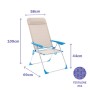 Marbueno Silla Plegable 5 Posiciones Aluminio con Cojin Beige/Azul Playa y Piscina 69X58X109 cm 10175 | Tienda24 - Global Online Shop Tienda24.eu