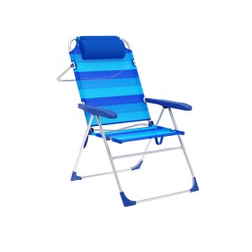 Marbueno Cadeira Dobrável 5 Posições Alumínio com Almofada Azul Praia e Piscina 61X68X82 cm 10243 | Tienda24 - Global Online Shop Tienda24.eu