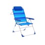 Marbueno Cadeira Dobrável 5 Posições Alumínio com Almofada Listras Azuis Praia e Piscina 67X66X99 cm 10246 | Tienda24 - Global Online Shop Tienda24.eu