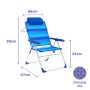 Marbueno Chaise Pliante 5 Positions Aluminium avec Coussin Rayures Bleues Plage et Piscine 67X66X99 cm 10246 | Tienda24 - Global Online Shop Tienda24.eu