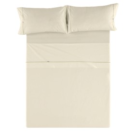 Bedding set Alexandra House Living Cream King size 4 Pieces by Alexandra House Living, Sheets and pillowcases - Ref: D1600205...