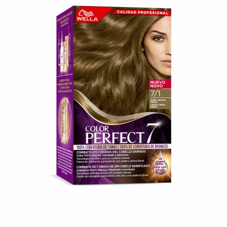 Teinture permanente Wella Color Perfect 7 Nº 7/1 Cheveux gris Blond cendre 60 ml | Tienda24 - Global Online Shop Tienda24.eu