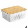 Caja Multiusos Confortime Blanco Marrón Bambú Plástico 36 x 26,5 x 13,5 cm (6 Unidades) | Tienda24 - Global Online Shop Tienda24.eu