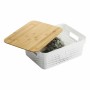 Caja Multiusos Confortime Blanco Marrón Bambú Plástico 36 x 26,5 x 13,5 cm (6 Unidades) | Tienda24 - Global Online Shop Tienda24.eu