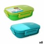 Hermetic Lunch Box ThermoSport 3 Compartments Rectangular 900 ml (6 Units) | Tienda24 - Global Online Shop Tienda24.eu