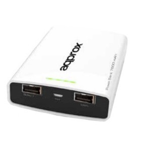 Power Bank approx! APPPB78EVW 7800 mAh 2 x USB Micro USB 5 V 1-2 A Bianco Nero/Bianco di approx!, Caricabatterie - Rif: M0501...