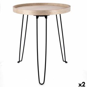 Side table DKD Home Decor White Natural 28 x 28 x 50 cm 29 x 29 x 50 cm | Tienda24 - Global Online Shop Tienda24.eu