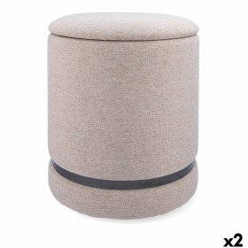 Pouf Tissu Synthétique Métal Jaune 40 x 40 x 35 cm | Tienda24 - Global Online Shop Tienda24.eu