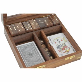 Set of traditional games Alexandra House Living Brown 12 x 5 x 15 cm 3-in-1 | Tienda24 - Global Online Shop Tienda24.eu