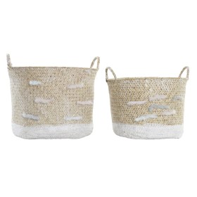 Set de basket DKD Home Decor Gris Coton (3 Pièces) (35 x 35 x 40 cm) | Tienda24 - Global Online Shop Tienda24.eu