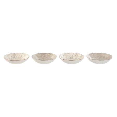 Conjunto de pratos Home ESPRIT Castanho Bege Porcelana 20 x 20 x 4 cm | Tienda24 - Global Online Shop Tienda24.eu