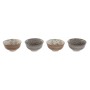 Set of bowls Home ESPRIT Brown Beige Porcelain Flowers Shabby Chic 11,5 x 11,5 x 6 cm | Tienda24 - Global Online Shop Tienda24.eu