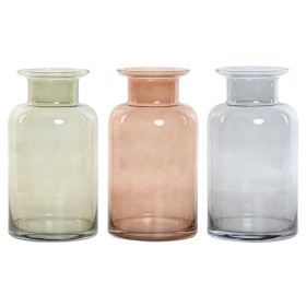 Vase Home ESPRIT Creme Terrakotta Kristall Moderne 12,5 x 12,5 x 30 cm | Tienda24 - Global Online Shop Tienda24.eu