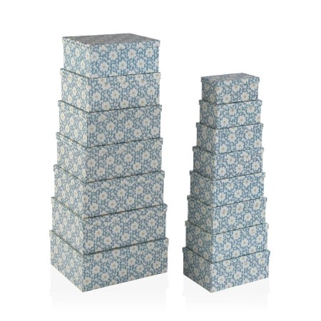 Jeu de Caisses de Rangement Empilables Versa Fleurs Carton 15 Pièces 35 x 16,5 x 43 cm | Tienda24 - Global Online Shop Tienda24.eu