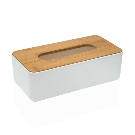 Boîte à mouchoirs Versa Bambou polypropylène 13,1 x 8,6 x 26,1 cm Blanc | Tienda24 - Global Online Shop Tienda24.eu