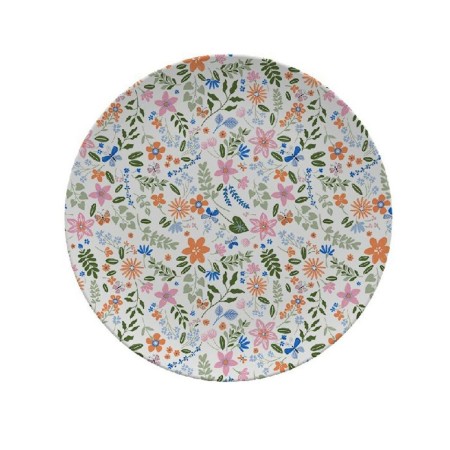 Assiette plate Versa Polyéthylène RPET Fleurs Ø 25 cm | Tienda24 - Global Online Shop Tienda24.eu