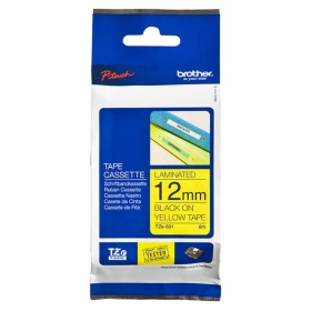 Cinta laminada para máquinas rotuladoras Brother TZE631 (12 mm) Azul Preto/Amarelo de Brother, Etiquetas adesivas e autocolan...