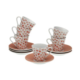 4 Piece Mug Set DKD Home Decor Green Pink Natural Dark grey Stoneware 160 ml 17 x 12 x 39 cm | Tienda24 - Global Online Shop Tienda24.eu