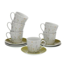 Jeu de 6 tasses avec plat Home ESPRIT Jaune Beige Terre cuite Lila Métal Dolomite 180 ml | Tienda24 - Global Online Shop Tienda24.eu