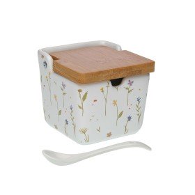 Açucareiro DKD Home Decor 19,5 x 18,5 x 7 cm Bege Castanho Madeira da borracha 4 Peças | Tienda24 - Global Online Shop Tienda24.eu