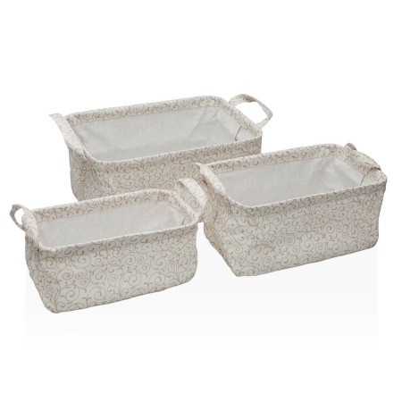 Basket set Versa Serpentine Textile 28 x 18 x 14 cm | Tienda24 - Global Online Shop Tienda24.eu