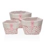 Basket set Versa Amore Textile 14 x 14 x 14 cm | Tienda24 - Global Online Shop Tienda24.eu