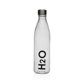 Water bottle Versa Transparent Glass Aluminium 1 L 8 x 31 x 8 cm by Versa, Canteens & Water Bottles - Ref: S3413392, Price: 4...