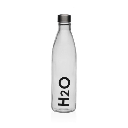 Water bottle Versa Transparent Glass Aluminium 1 L 8 x 31 x 8 cm | Tienda24 - Global Online Shop Tienda24.eu