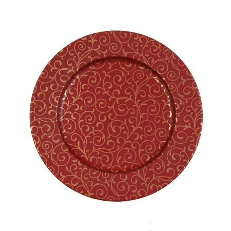 Bajo Plato Versa Serpentine Rojo Metal 33 x 1,5 x 33 cm | Tienda24 - Global Online Shop Tienda24.eu