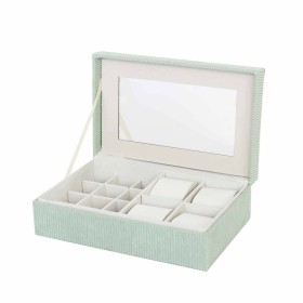 Caja-Joyero Home ESPRIT Verde Plateado Madera Aluminio 22,5 x 17,5 x 7,6 cm | Tienda24 - Global Online Shop Tienda24.eu