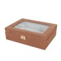 Box for watches Versa Red Polyester MDF Wood 11,5 x 8 x 21 cm | Tienda24 - Global Online Shop Tienda24.eu