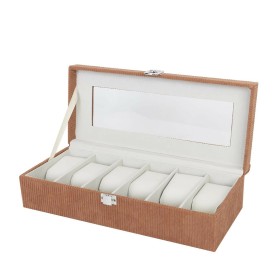 Box for watches Versa Beige Polyester 13,5 x 9 x 30,5 cm | Tienda24 - Global Online Shop Tienda24.eu