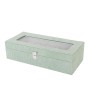 Box for watches Versa Green Polyester 13,5 x 9 x 30,5 cm | Tienda24 - Global Online Shop Tienda24.eu