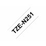 Ruban Laminé pour Etiqueteuses Brother TZe-N251 8 m Blanc Noir Noir/Blanc de Brother, Étiquettes adhésives et autocollants - ...