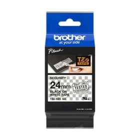 Cinta laminada para máquinas rotuladoras Brother TZE-SE5 Preto Preto/Branco 24 mm de Brother, Etiquetas adesivas e autocolant...