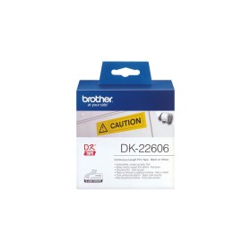 Laminated Tape for Labelling Machines Brother DK-22606 Black/Yellow 62 mm x 15,24 m by Brother, Adhesive labels and stickers ...