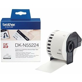 Continuous Thermal Paper Tape Brother DK-N55224 54 x 30,48 mm White Black/White by Brother, Adhesive labels and stickers - Re...