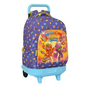 Mochila Escolar con Ruedas SuperThings Guardians of Kazoom Morado Amarillo (33 x 45 x 22 cm) de SuperThings, Mochilas infanti...