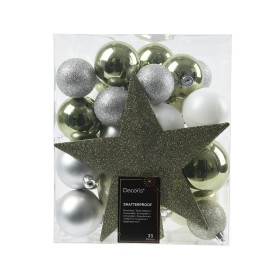 Conjunto de Decorações de Natal Prateado Plástico Purpurina Estrela 19 x 0,2 x 23 cm (24 Unidades) | Tienda24 - Global Online Shop Tienda24.eu