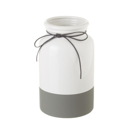 Vase Blanc Gris Céramique 15 x 15 x 25 cm | Tienda24 - Global Online Shop Tienda24.eu