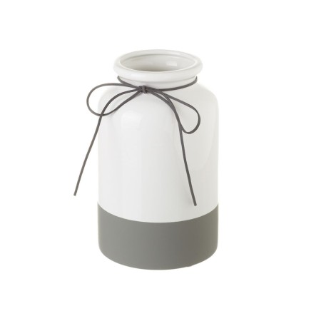 Vaso Bianco Grigio Ceramica 13,8 x 13,8 x 22 cm | Tienda24 - Global Online Shop Tienda24.eu