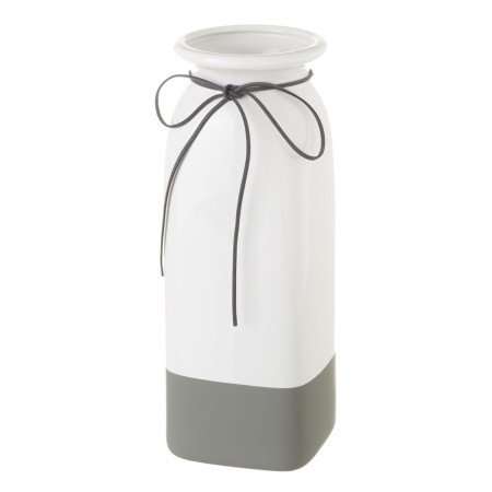 Vase Blanc Gris Céramique 11 x 11 x 30,5 cm | Tienda24 - Global Online Shop Tienda24.eu