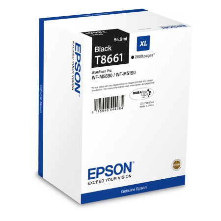 Cartouche d'encre originale Epson T8661 Noir (1 Unité) de Epson, Toners et encre pour imprimante - Réf : M0506773, Prix : 96,...