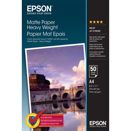 Matte Photographic Paper Epson 2357105 A4 50 Sheets (1 Unit) by Epson, Printing paper - Ref: M0507650, Price: 18,02 €, Discou...