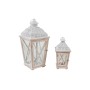 Lantern set Romimex White Wood Metal 27 x 59 x 21 cm 2 Pieces | Tienda24 - Global Online Shop Tienda24.eu