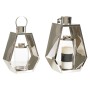 Lantern set Romimex Silver Metal Glass 24 x 34 x 13 cm 2 Pieces | Tienda24 - Global Online Shop Tienda24.eu