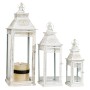 Ensemble de lanternes Romimex Blanc Métal verre 23 x 68 x 23 cm 3 Pièces | Tienda24 - Global Online Shop Tienda24.eu