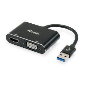 Adaptador USB para VGA Equip 133386 Preto de Equip, Adaptadores DVI-HDMI - Ref: M0508171, Preço: 40,31 €, Desconto: %