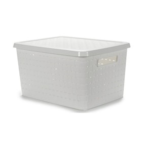 Storage Box with Lid Cream Plastic 14 L 29,5 x 14,3 x 45 cm | Tienda24 - Global Online Shop Tienda24.eu